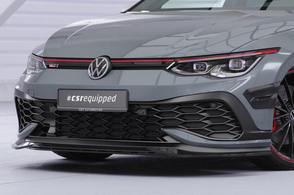 CSR Frontspoiler | Cup-Spoilerlippe mit ABE für VW Golf 8 (Typ CD) GTI Clubsport CSL711-L Lackierung erforderlich (schwarz matt)