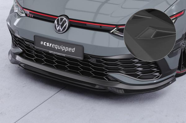 CSR Frontspoiler | Cup-Spoilerlippe mit ABE für VW Golf 8 (Typ CD) GTI Clubsport CSL711-L Lackierung erforderlich (schwarz matt)