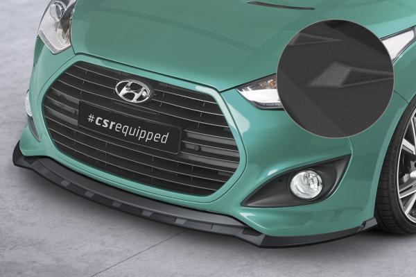 CSR Frontspoiler | Cup-Spoilerlippe mit ABE für Hyundai Veloster MK1 Turbo CSL719-S schwarz matt strukturiert (keine Lackierung erforderlich)
