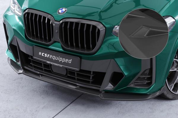 CSR Frontspoiler | Cup-Spoilerlippe mit ABE für BMW X3 G01 / X4 G02 M-Paket CSL722-L schwarz matt (Lackierung erforderlich)