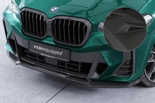 CSR Frontspoiler | Cup-Spoilerlippe mit ABE für BMW X3 G01 / X4 G02 M-Paket CSL722-M Carbon Look matt strukturiert (keine Lackierung erforderlich)