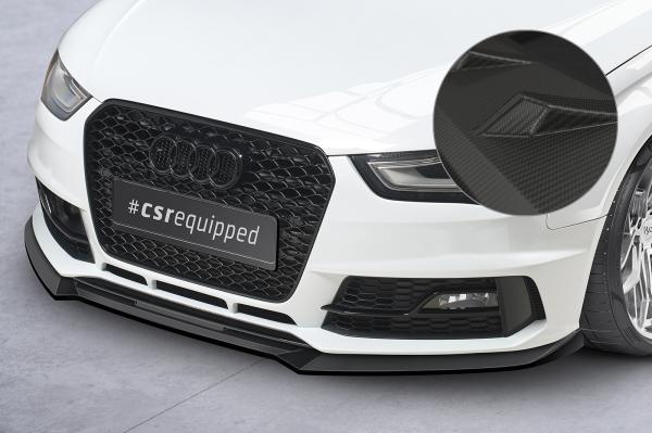 CSR Frontspoiler | Cup-Spoilerlippe mit ABE für Audi A4 B8 (Typ 8K) CSL723-M Carbon Look matt strukturiert (keine Lackierung erforderlich)