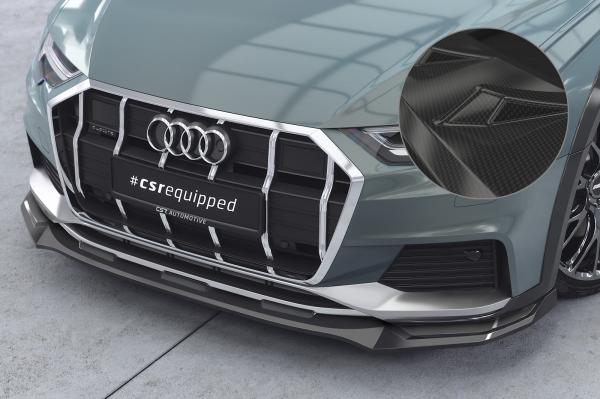 CSR Frontspoiler | Cup-Spoilerlippe mit ABE für Audi A6 C8 (Typ 4K/F2) Allroad CSL726-C Carbon Look Hochglanz (keine Lackierung erforderlich)