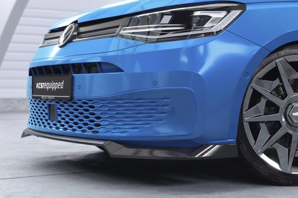 CSR Frontspoiler | Cup-Spoilerlippe mit ABE für VW Caddy 5 (Typ SB) CSL727-M Carbon Look matt strukturiert (keine Lackierung erforderlich)