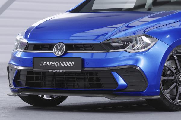 CSR Frontspoiler | Cup-Spoilerlippe mit ABE für VW Polo 6 2G (Typ AW) CSL735-L schwarz matt (Lackierung erforderlich)