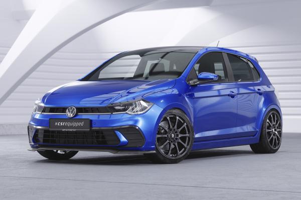 CSR Frontspoiler | Cup-Spoilerlippe mit ABE für VW Polo 6 2G (Typ AW) CSL735-L schwarz matt (Lackierung erforderlich)