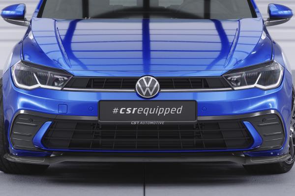 CSR Frontspoiler | Cup-Spoilerlippe mit ABE für VW Polo 6 2G (Typ AW) CSL735-L schwarz matt (Lackierung erforderlich)