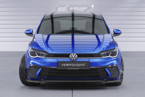 CSR Frontspoiler | Cup-Spoilerlippe mit ABE für VW Polo 6 2G (Typ AW) CSL735-L schwarz matt (Lackierung erforderlich)