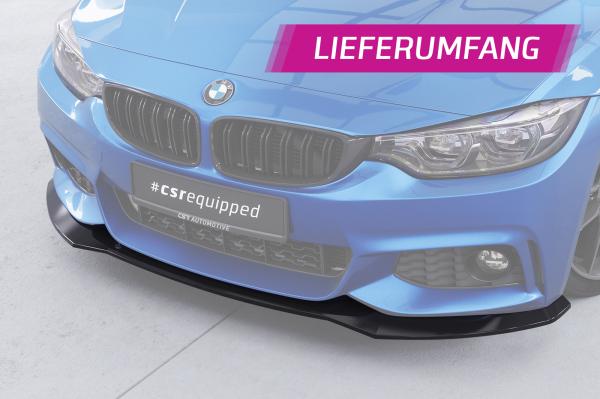 CSR Frontspoiler | Cup-Spoilerlippe mit ABE für BMW 4er (F32/F33/F36) M-Paket CSL736-C Carbon Look Hochglanz (keine Lackierung erforderlich)