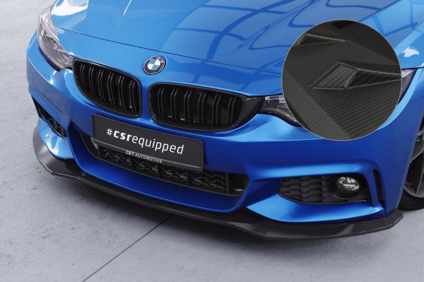CSR Frontspoiler | Cup-Spoilerlippe mit ABE für BMW 4er (F32/F33/F36) M-Paket CSL736-M Carbon Look matt strukturiert (keine Lackierung erforderlich)