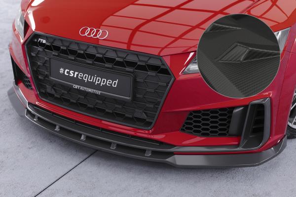 CSR Frontspoiler | Cup-Spoilerlippe mit ABE für Audi TT FV/8S S-Line / TTS FV/8S CSL739-M Carbon Look matt strukturiert (keine Lackierung erforderlich)