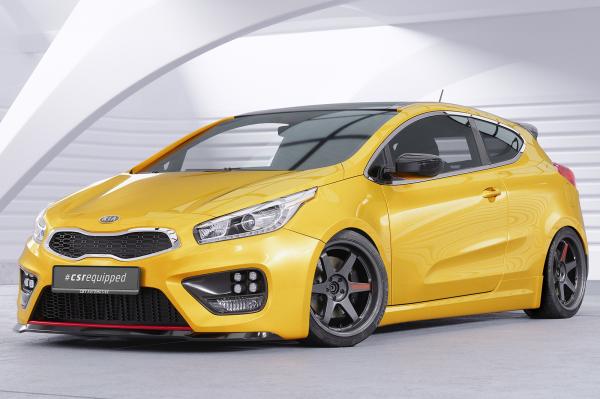 CSR Frontspoiler | Cup-Spoilerlippe mit ABE für Kia Ceed (JD) GT/ Pro Ceed (JD) GT CSL743-M Carbon Look matt strukturiert (keine Lackierung erforderlich)