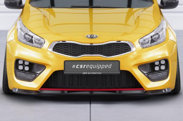 CSR Frontspoiler | Cup-Spoilerlippe mit ABE für Kia Ceed (JD) GT/ Pro Ceed (JD) GT CSL743-M Carbon Look matt strukturiert (keine Lackierung erforderlich)