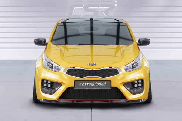 CSR Frontspoiler | Cup-Spoilerlippe mit ABE für Kia Ceed (JD) GT/ Pro Ceed (JD) GT CSL743-M Carbon Look matt strukturiert (keine Lackierung erforderlich)