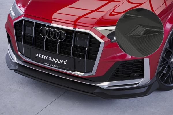 CSR Frontspoiler | Cup-Spoilerlippe mit ABE für Audi Q7 (4M) S-Line / SQ7 (4M) CSL744-M Carbon Look matt strukturiert (keine Lackierung erforderlich)