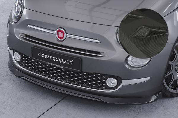 CSR Frontspoiler | Cup-Spoilerlippe mit ABE für Fiat 500 CSL749-M Carbon Look matt strukturiert (keine Lackierung erforderlich)