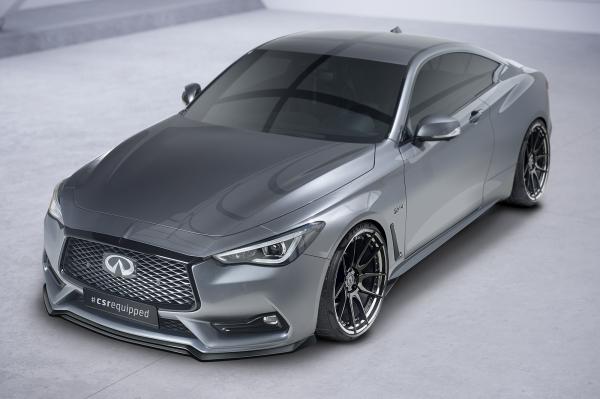 CSR Frontspoiler | Cup-Spoilerlippe mit ABE für Infiniti Q60 CSL754-C Carbon Look Hochglanz (keine Lackierung erforderlich)