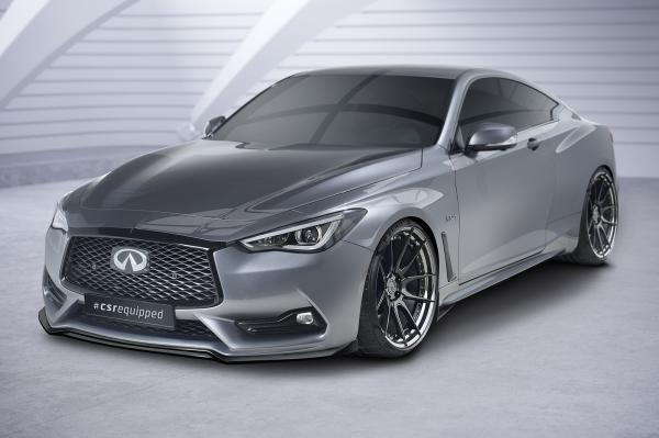 CSR Frontspoiler | Cup-Spoilerlippe mit ABE für Infiniti Q60 CSL754-C Carbon Look Hochglanz (keine Lackierung erforderlich)