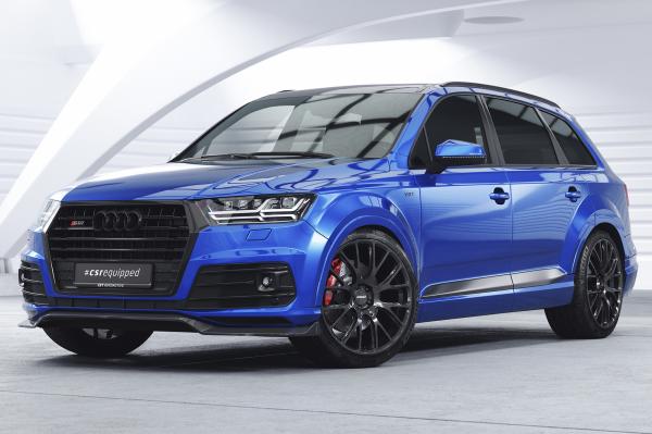 CSR Frontspoiler | Cup-Spoilerlippe mit ABE für Audi Q7 (4M) S-Line / SQ7 (4M) CSL758-L schwarz matt (Lackierung erforderlich)