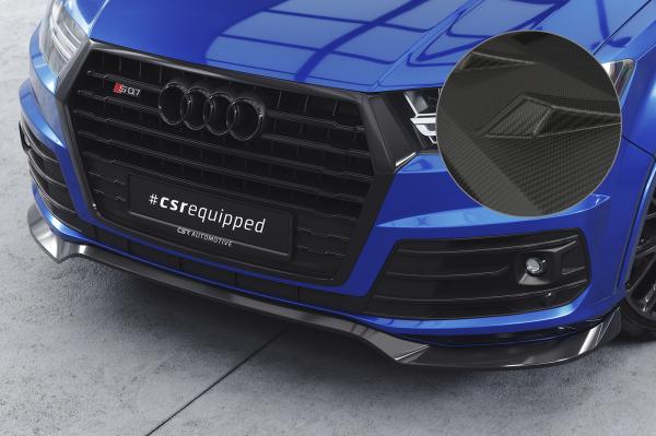 CSR Frontspoiler | Cup-Spoilerlippe mit ABE für Audi Q7 (4M) S-Line / SQ7 (4M) CSL758-M Carbon Look matt strukturiert (keine Lackierung erforderlich)