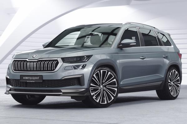 CSR Frontspoiler | Cup-Spoilerlippe mit ABE für Skoda Kodiaq CSL759-L schwarz matt (Lackierung erforderlich)