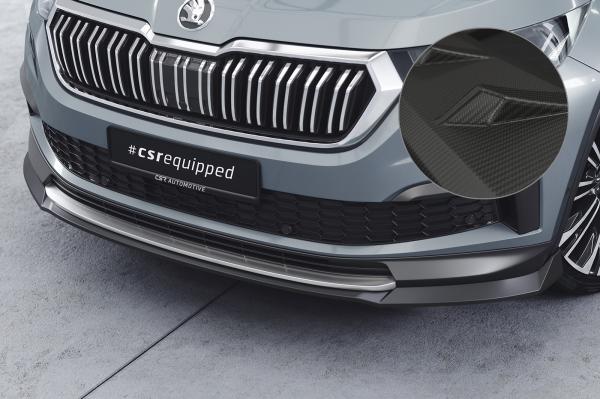 CSR Frontspoiler | Cup-Spoilerlippe mit ABE für Skoda Kodiaq CSL759-M Carbon Look matt strukturiert (keine Lackierung erforderlich)