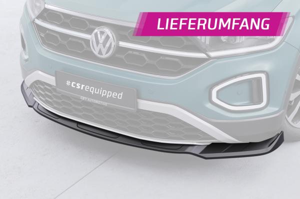 CSR Frontspoiler | Cup-Spoilerlippe mit ABE für VW T-Roc (A1) Facelift CSL766-L Lackierung erforderlich (schwarz matt)