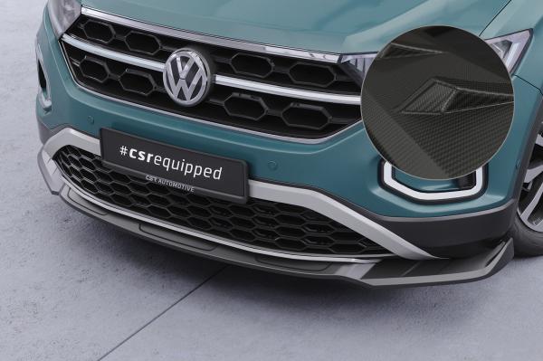CSR Frontspoiler | Cup-Spoilerlippe mit ABE für VW T-Roc (A1) Facelift CSL766-M Carbon Look matt strukturiert (keine Lackierung erforderlich)