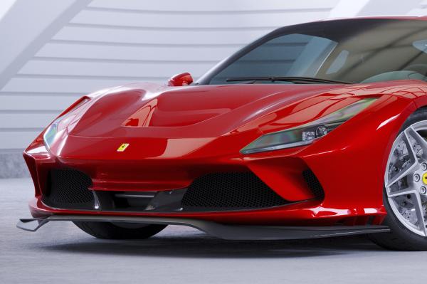 CSR Frontspoiler | Cup-Spoilerlippe mit ABE für Ferrari F8 Tributo / Spider CSL767-L schwarz matt (Lackierung erforderlich)