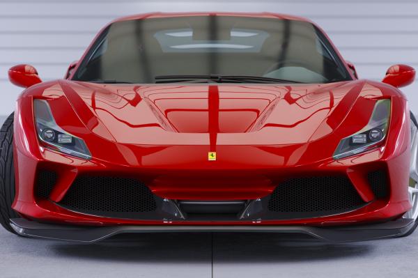 CSR Frontspoiler | Cup-Spoilerlippe mit ABE für Ferrari F8 Tributo / Spider CSL767-L schwarz matt (Lackierung erforderlich)