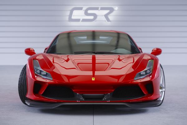 CSR Frontspoiler | Cup-Spoilerlippe mit ABE für Ferrari F8 Tributo / Spider CSL767-L schwarz matt (Lackierung erforderlich)