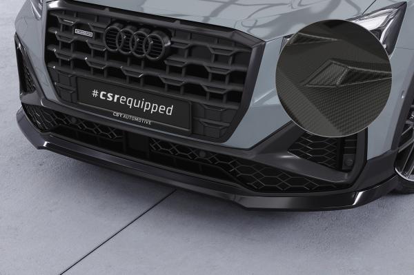 CSR Frontspoiler | Cup-Spoilerlippe mit ABE für Audi Q2 (Typ GA) S-Line CSL771-M Carbon Look matt strukturiert (keine Lackierung erforderlich)