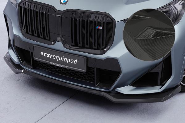 CSR Frontspoiler | Cup-Spoilerlippe mit ABE für BMW X1 U11 M-Paket CSL777-M Carbon Look matt strukturiert (keine Lackierung erforderlich)