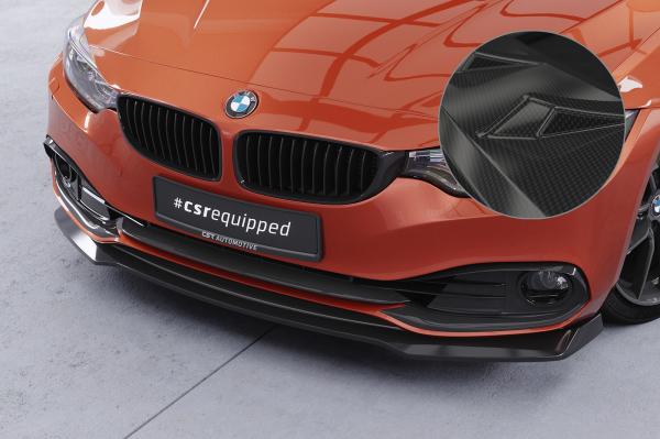 CSR Frontspoiler | Cup-Spoilerlippe mit ABE für BMW 4er F36 Gran Coupe CSL781-C Carbon Look glänzend (keine Lackierung erforderlich)
