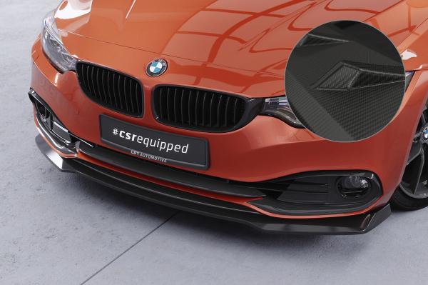 CSR Frontspoiler | Cup-Spoilerlippe mit ABE für BMW 4er F36 Gran Coupe CSL781-M Carbon Look matt strukturiert (keine Lackierung erforderlich)