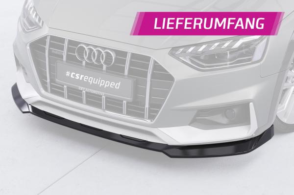 CSR Frontspoiler | Cup-Spoilerlippe mit ABE für Audi A4 B9 (Typ 8W) Allroad CSL783-M Carbon Look matt strukturiert (keine Lackierung erforderlich)
