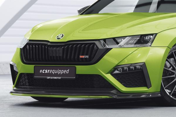 CSR Frontspoiler | Cup-Spoilerlippe mit ABE für Skoda Octavia 4 RS CSL784-L schwarz matt (Lackierung erforderlich)