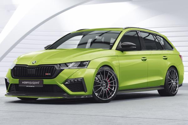 CSR Frontspoiler | Cup-Spoilerlippe mit ABE für Skoda Octavia 4 RS CSL784-L schwarz matt (Lackierung erforderlich)