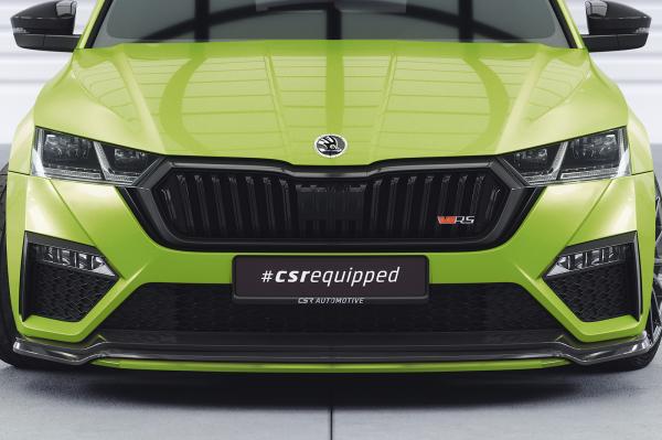 CSR Frontspoiler | Cup-Spoilerlippe mit ABE für Skoda Octavia 4 RS CSL784-L schwarz matt (Lackierung erforderlich)