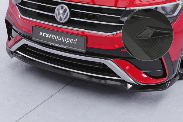 CSR Frontspoiler | Cup-Spoilerlippe mit ABE für VW Tiguan 2 (Typ AD) Allspace CSL793-M Carbon Look matt strukturiert (keine Lackierung erforderlich)