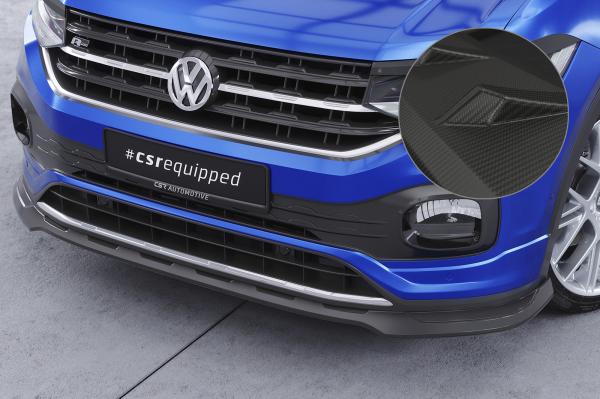 CSR Frontspoiler | Cup-Spoilerlippe mit ABE für VW T-Cross (Typ C1) CSL805-M Carbon Look matt strukturiert (keine Lackierung erforderlich)