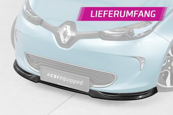 CSR Frontspoiler | Cup-Spoilerlippe mit ABE für Renault Zoe CSL806-L schwarz matt (Lackierung erforderlich)