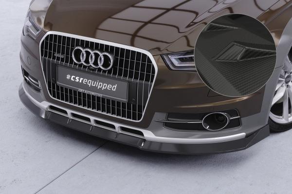 CSR Frontspoiler | Cup-Spoilerlippe mit ABE für Audi A6 C7 (Typ 4G) Allroad CSL809-M Carbon Look matt strukturiert (keine Lackierung erforderlich)