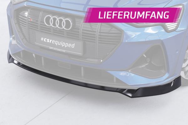 CSR Frontspoiler | Cup-Spoilerlippe mit ABE für Audi e-tron GE CSL817-L schwarz matt (Lackierung erforderlich)