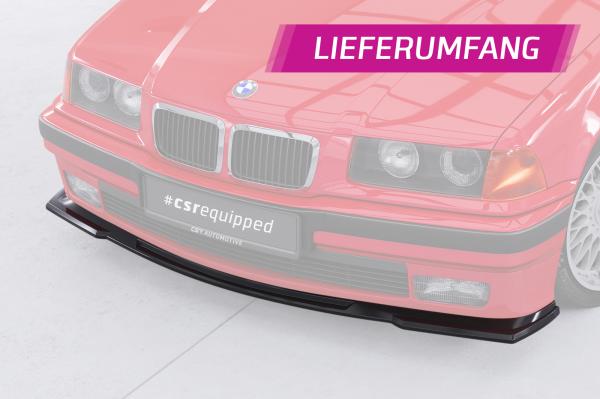 CSR Frontspoiler | Cup-Spoilerlippe mit ABE für BMW 3er E36 Compact CSL818-S schwarz matt strukturiert (keine Lackierung erforderlich)