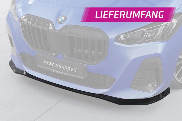 CSR Frontspoiler | Cup-Spoilerlippe mit ABE für BMW 2er U06 Active Tourer CSL821-L schwarz matt (Lackierung erforderlich)