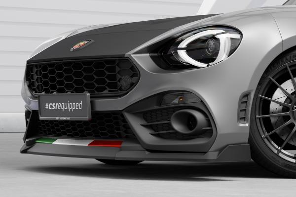 CSR Frontspoiler | Cup-Spoilerlippe mit ABE für Fiat Abarth 124 Spider CSL824-C Carbon Look Hochglanz (keine Lackierung erforderlich)