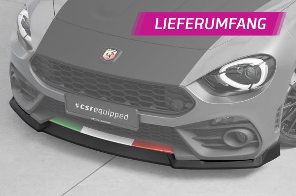 CSR Frontspoiler | Cup-Spoilerlippe mit ABE für Fiat Abarth 124 Spider CSL824-C Carbon Look Hochglanz (keine Lackierung erforderlich)