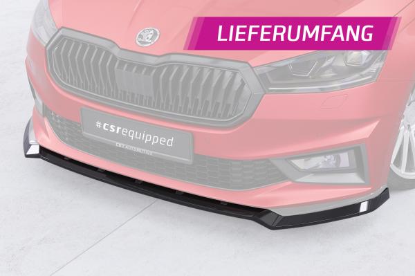 CSR Frontspoiler | Cup-Spoilerlippe mit ABE für Skoda Fabia 4 Monte Carlo CSL829-L schwarz matt (Lackierung erforderlich)
