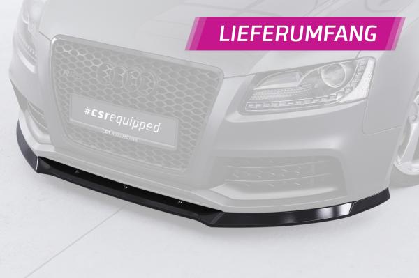 CSR Frontspoiler | Cup-Spoilerlippe mit ABE für Audi RS5 (8T) CSL837-G Glossy schwarz Hochglanz (keine Lackierung erforderlich)